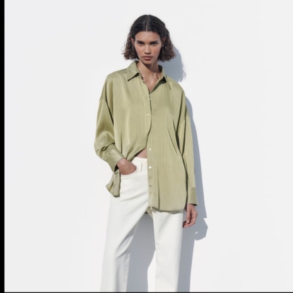 STRIPED SATIN SHIRT - Picture 3 of 7